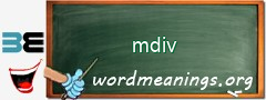WordMeaning blackboard for mdiv